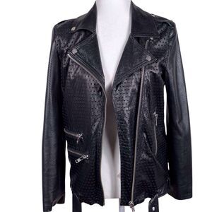 AMERICAN RETRO Women’s Gabin Motorcycle Jacket Size 34 (US 2) Black Lamb Leather